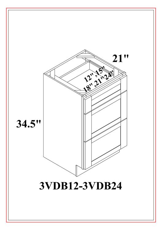 Vanity Drawer Base – Shaker White