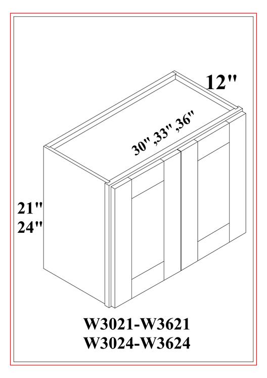 REFRIGERATOR WALL CABINETS – 24″ DEEP – Shaker White
