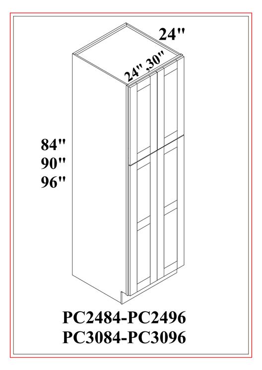 TALL PANTRY – DOUBLE DOOR – Shaker White